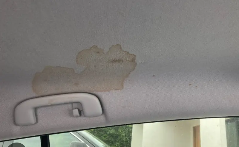 Ceiling stain removal from car headliner interior Phoenix AZ