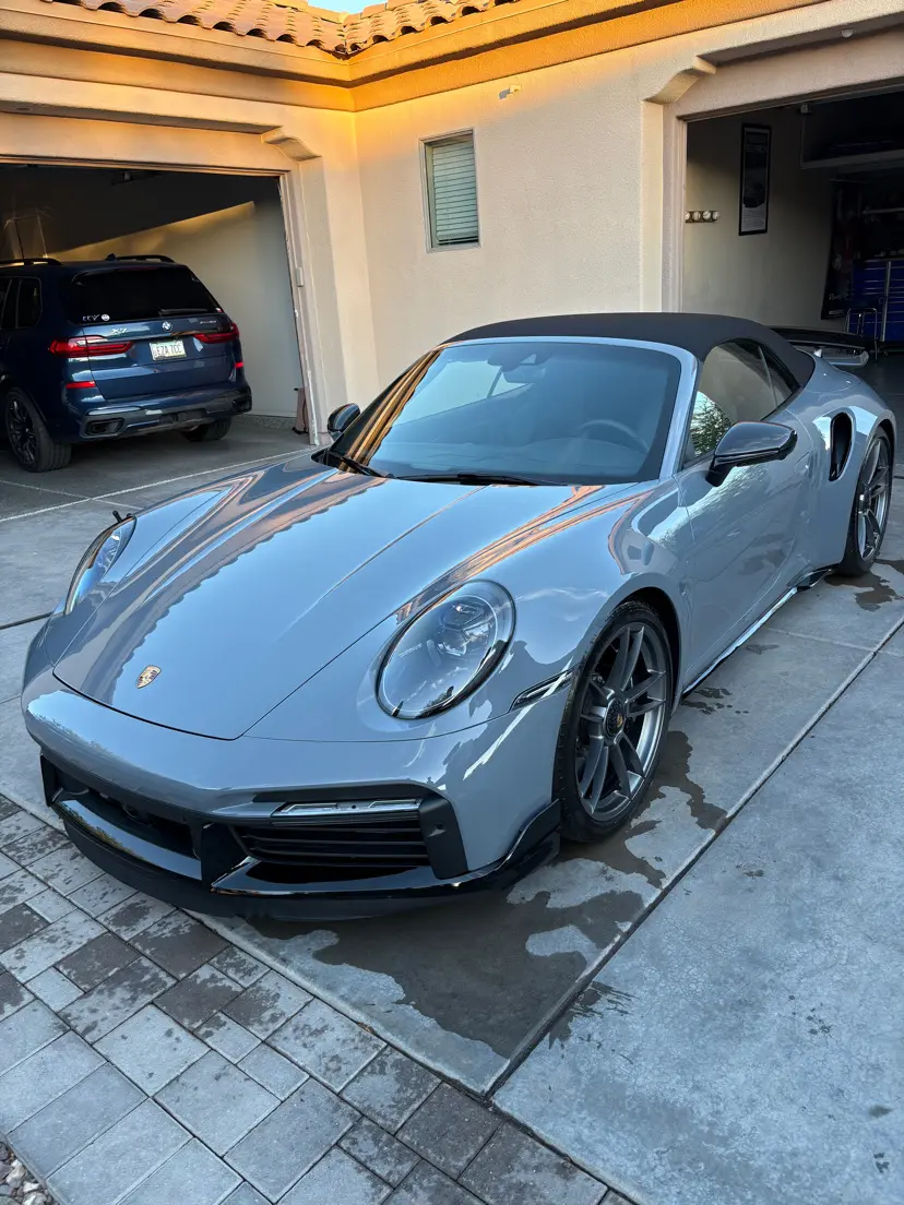 Premium detail with 12 month ceramic coating on a grey Porsche 911 in Phoenix AZ