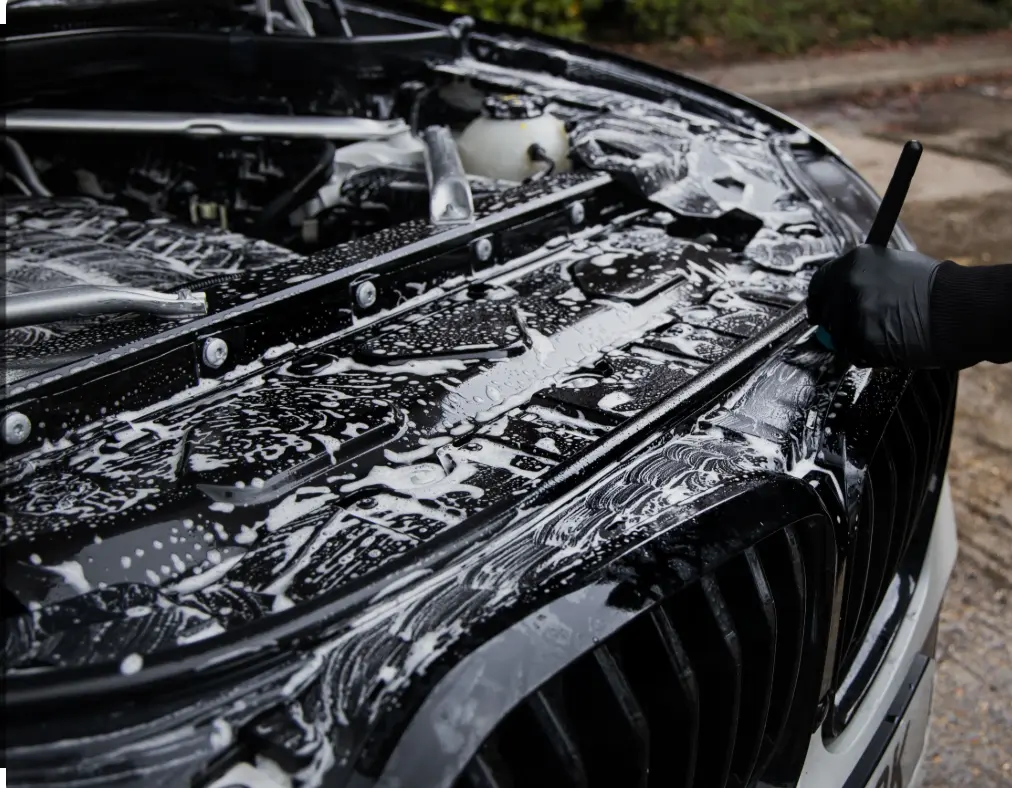 Engine bay cleaning service foam wash on BMW Phoenix AZ