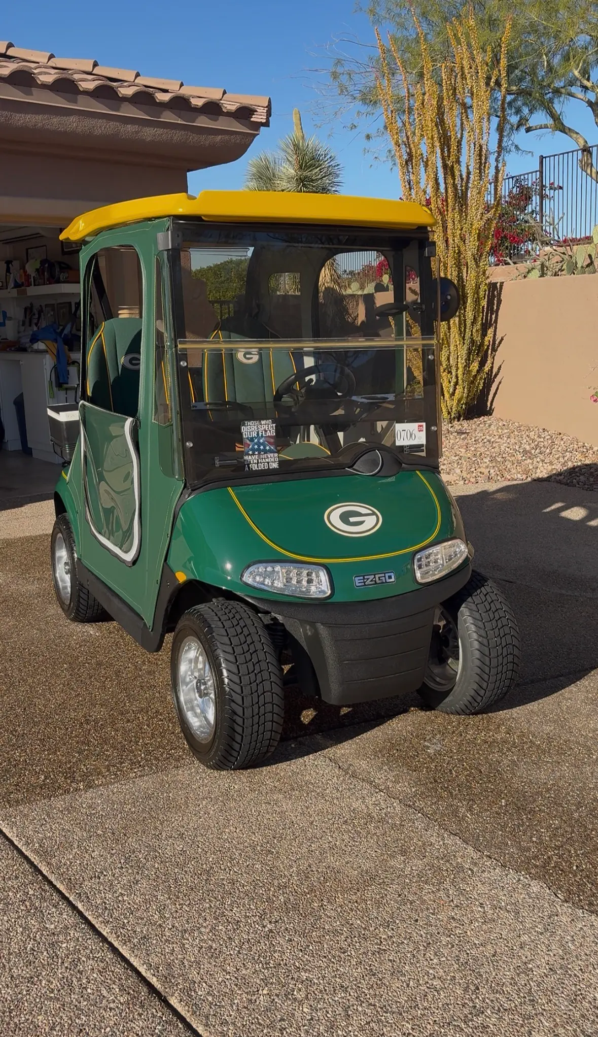 Green Bay Packers EZ-GO golf cart detail service Phoenix AZ